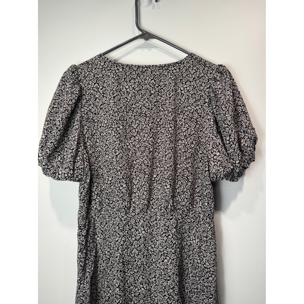 Madewell Women‎ Floral Print V Neck Short Sleeve Midi Dress Size 14 - Picture 9 of 11
